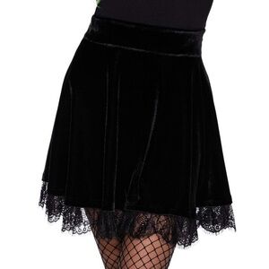 Killstar Thorn In My Side black velvet thorn in my side lace trim goth alt skirt